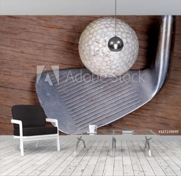 Picture of Antique golf club and ball